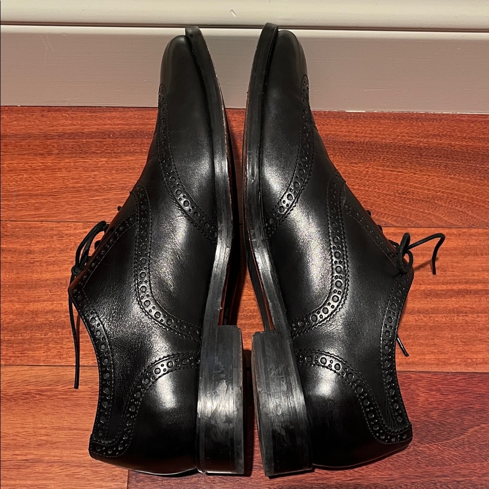 Cole Haan Leather Wing Tip Oxford Black Dress Shoe Size 12 Medium - Picture 8 of 11